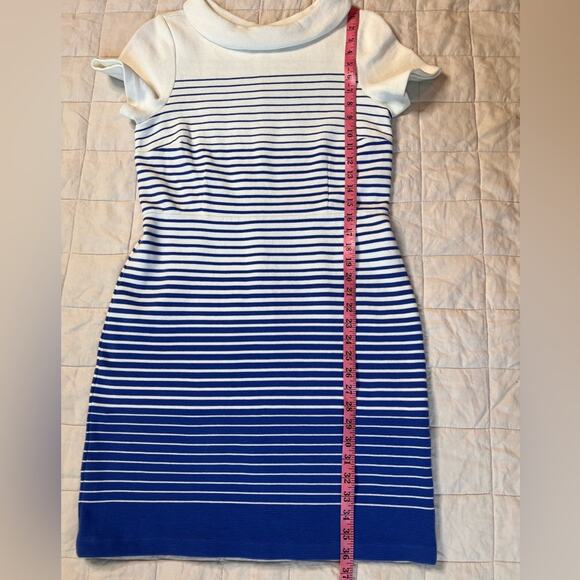 Talbots Blue & White Preppy Nautical Striped Ombre Sheath Dress - 10 Petite - Picture 6 of 10